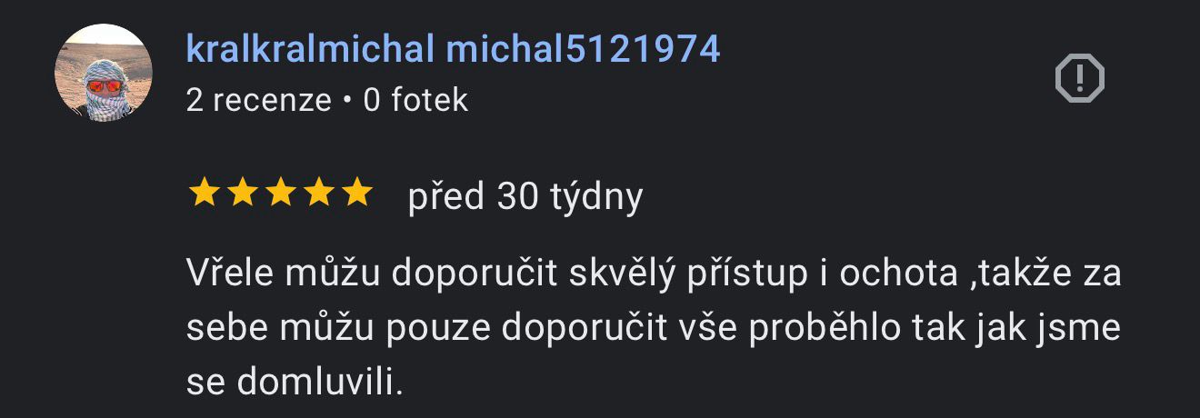 Recenze zákazníka